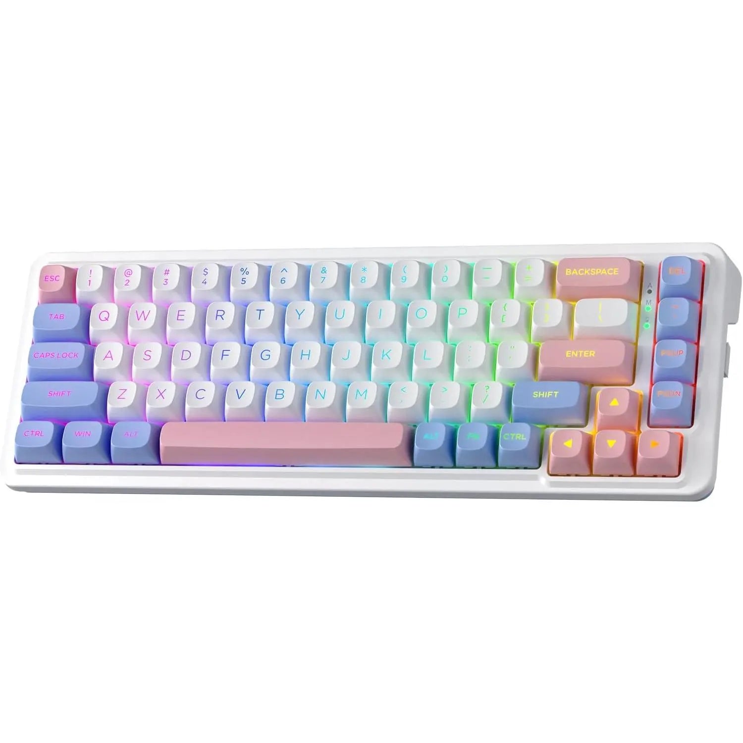 Redragon K709 PRO 65% Wireless Gasket RGB Gaming Keyboard, 68 Keys Hot-Swap Compact Mechanical Keyboard W/Free-Mod Socket, 5-Layer Noise Dampening & round PBT Keycaps, Quiet Custom Linear Switch