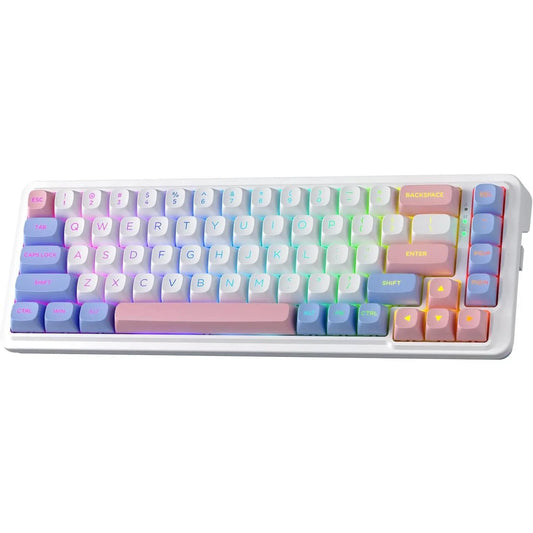 Redragon K709 PRO 65% Wireless Gasket RGB Gaming Keyboard, 68 Keys Hot-Swap Compact Mechanical Keyboard W/Free-Mod Socket, 5-Layer Noise Dampening & round PBT Keycaps, Quiet Custom Linear Switch