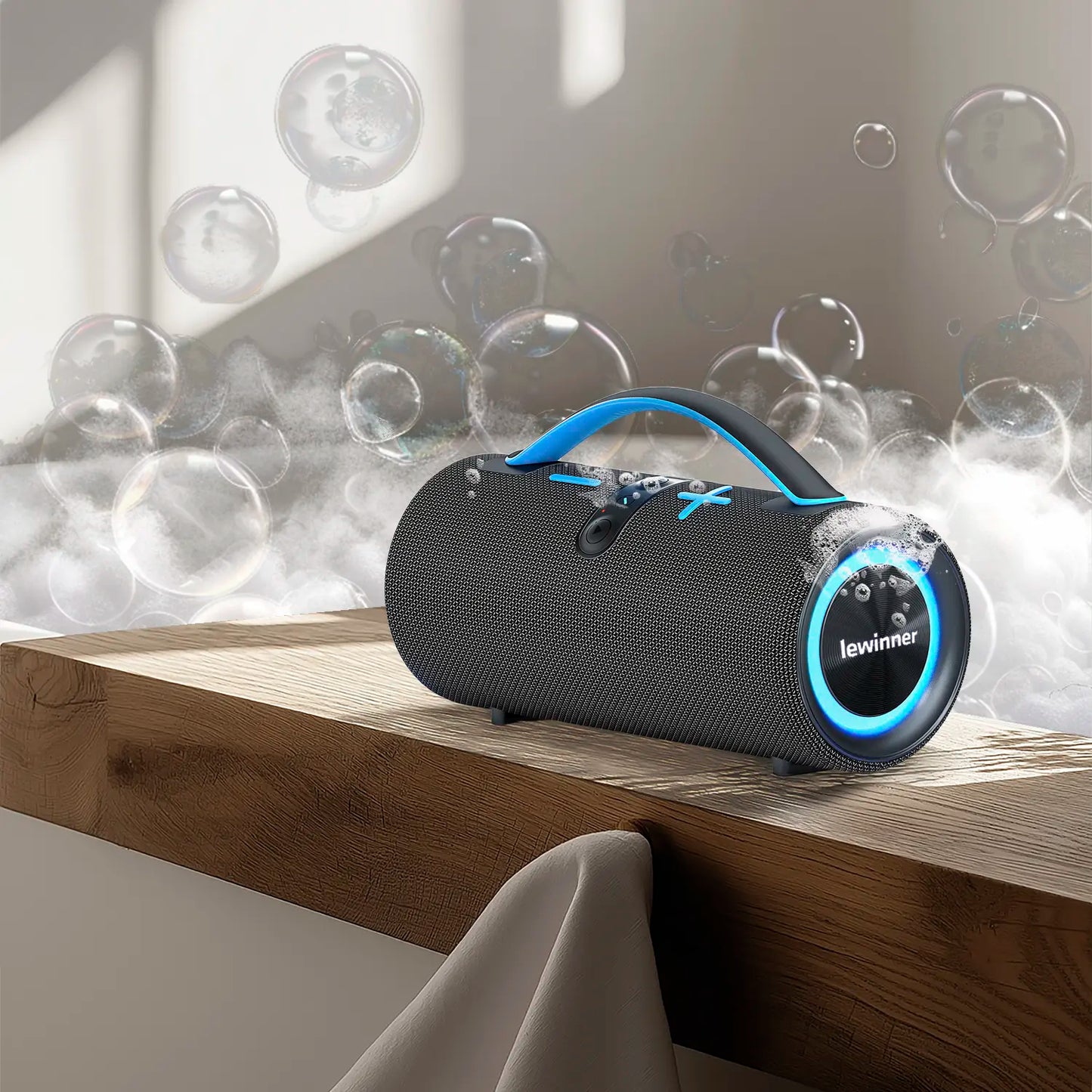 Mother'S Day Sale Lewinner Portable Bluetooth Wireless Speaker Bathroom Waterproof 30W*2 Dual Speakers IPX7 Waterproof Portable Bass Stereo Audio RGB Lights TWS Pairing for Home Outdoor Party Beach Gift Ideas Tiktokshopspringglowup
