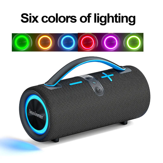 Mother'S Day Sale Lewinner Portable Bluetooth Wireless Speaker Bathroom Waterproof 30W*2 Dual Speakers IPX7 Waterproof Portable Bass Stereo Audio RGB Lights TWS Pairing for Home Outdoor Party Beach Gift Ideas Tiktokshopspringglowup