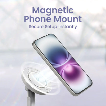 Kraftgeek Justtap Magnetic/Clamp Head 66" Selfie Stick Tripod for Iphone & Android Phones, Compatible with Magsafe, Fits Iphone 12/13/14/15/16/17 Series & Ipad, Magsafe Case & Other Phones with Metal Ring, with Rechargeable Wireless Remote