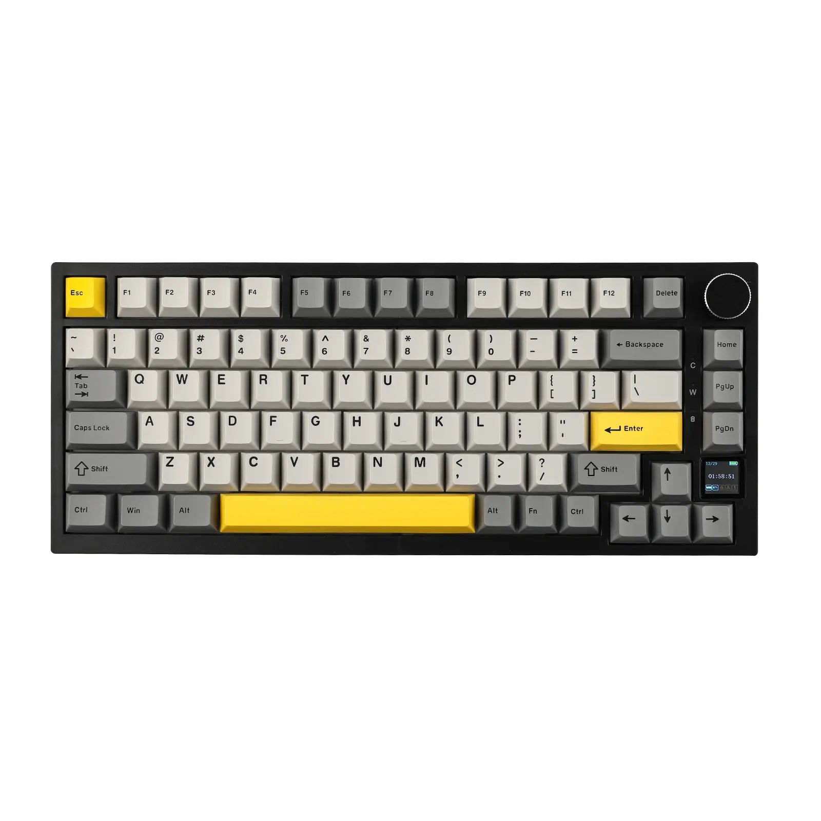Ajazz AK820 Pro 75% Compact Mechanical Keyboard with TFT Screen and Wireless/Wired Connectivity Hot-Swappable Tri-Mode USB-C/BT 5.0/2.4Ghz Gaming South-Facing RGB Backlit Gaming Accessories Keyboards for Gaming Creamy Keyboard Tiktokshopstockup
