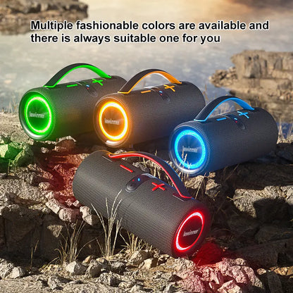 Mother'S Day Sale Lewinner Portable Bluetooth Wireless Speaker Bathroom Waterproof 30W*2 Dual Speakers IPX7 Waterproof Portable Bass Stereo Audio RGB Lights TWS Pairing for Home Outdoor Party Beach Gift Ideas Tiktokshopspringglowup